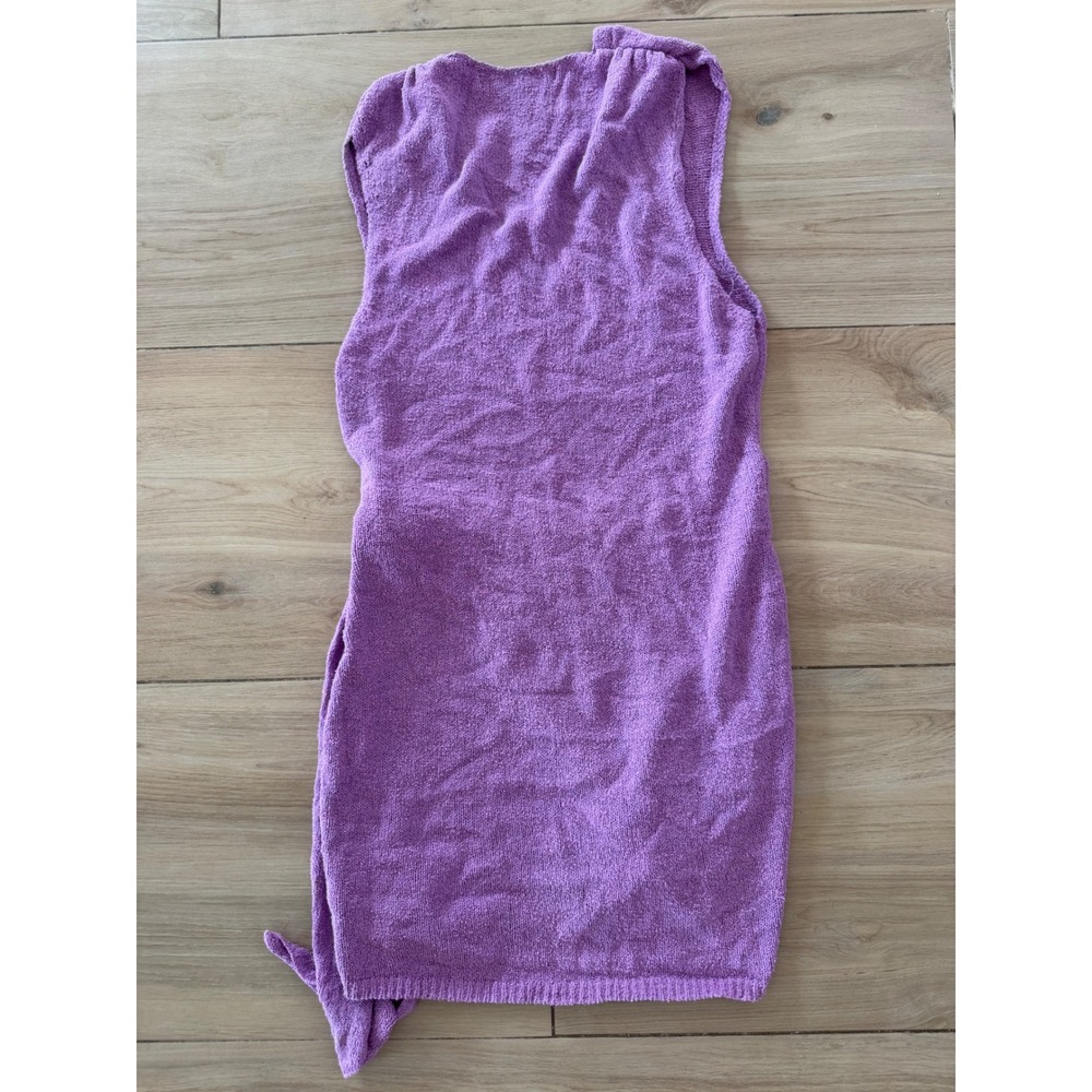 Free People Beach Purple Terry Cloth Wrap Mini Dress Sleeveless V-Neck Small - Picture 5 of 5